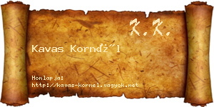 Kavas Kornél névjegykártya