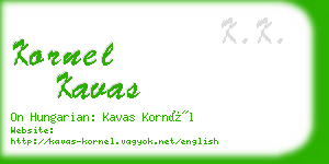 kornel kavas business card